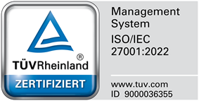 Zertifikat f&uuml;r Managementsystem nach ISO/IEC 27001